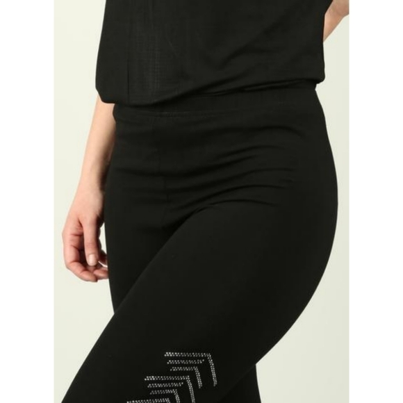 SOLID Black Rhinestone Embellished Full Length Leggings Size Small NWT - Picture 3 of 5